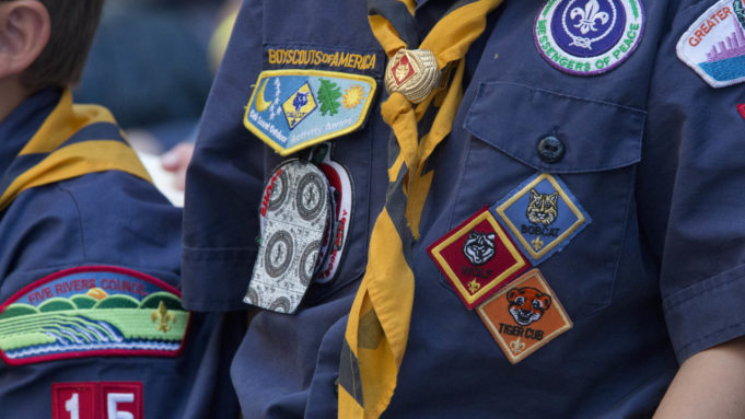 Closeup of Cub Scout Uniform with badges - An 8-year-old boy from Secaucus, New Jersey was banned from his Cub Scout troop because he was transgender.