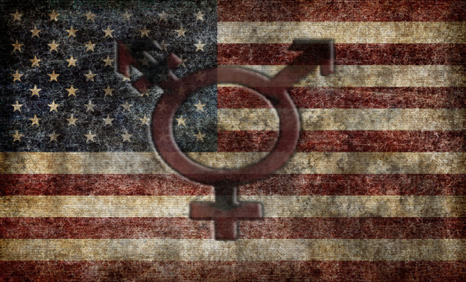 American flag background with a transgender symbol in front of it - Mila Madison takes a look at the road ahead for the transgender community in 2017 and why we all need to be activists. - The Weekly Rant